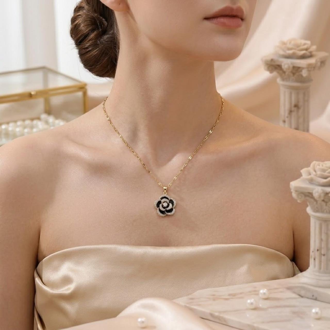BLACK_ROSE_PENDANT_anti tarnish_NECKLACE_1