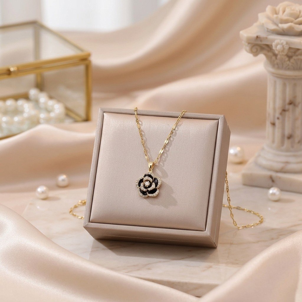 BLACK_ROSE_PENDANT_anti tarnish_NECKLACE_5