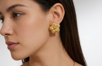 flower earring_anti tarnish_4