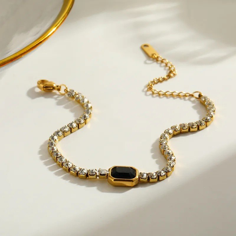black stone tennis bracelet
